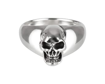 BEHEMOTH - Taille 11, Grande bague de crâne en argent sterling, bague massive pour hommes