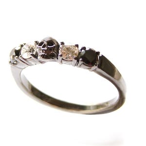 Goth Wedding Ring HELICE Skull Ring Solid 14K White Gold Choose Your Stones image 6