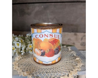 Lata oxidada de Consul Mixed Fruit de inspiración vintage - Pinta - Raya roja