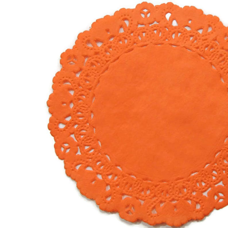 Dark ORANGE Paper Lace Doilies 4 5 6 Etsy