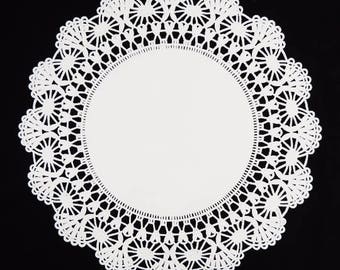 4" 5" & 6" WHITE PAPER DOILIES | Cambridge Round Lace Doily | Lacy Paper Doilies