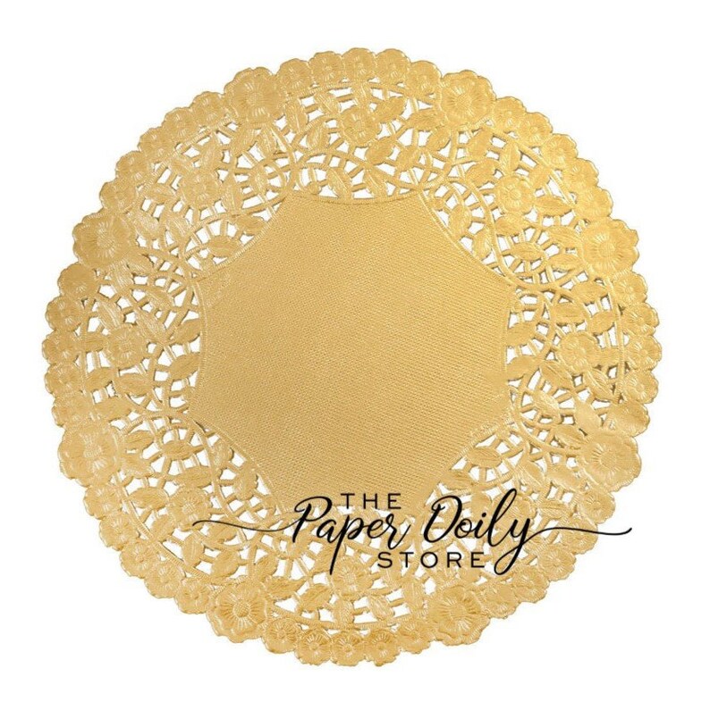 GOLD DOILIES 100 12 GOLD Metallic Foil Paper Lace Etsy