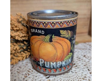Lata de pinta reciclada de estilo vintage oxidado GOLDEN PUMPKIN - Decoración de otoño