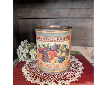 Lata de fresas oxidadas inspirada en el estilo vintage de Arrowhead - Pinta