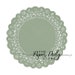 SAGE GREEN Paper Doilies Normandy | 4' 5' 6' 8' 10' 12' Sizes | Sage Doilies, Sage Charger, Sage Placemats 