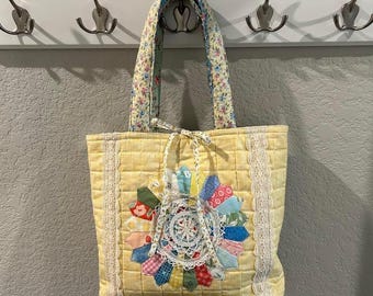 Bolso de hombro tipo tote con placa acolchada de diseño moderno de Dresde - ¡Precioso!