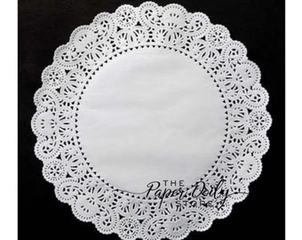 4" 6" 8" 10" 12" WHITE Normandy PAPER DOILIES | Craft Doilies, Paper Chargers, Invitation Doilies, Silverware Wrap Doilies