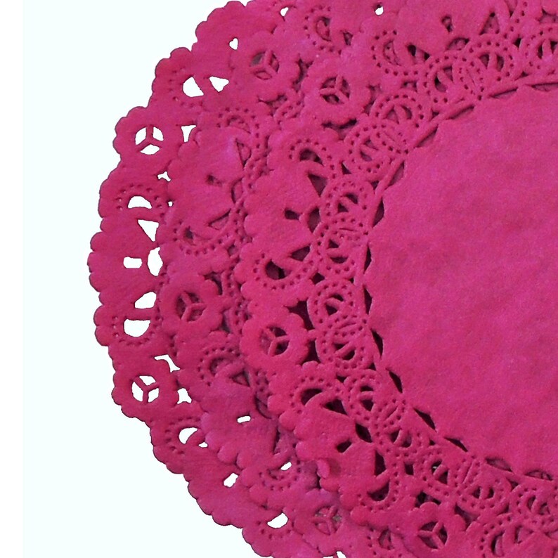 MAGENTA PINK Paper Lace Doilies 4 5 6 Etsy