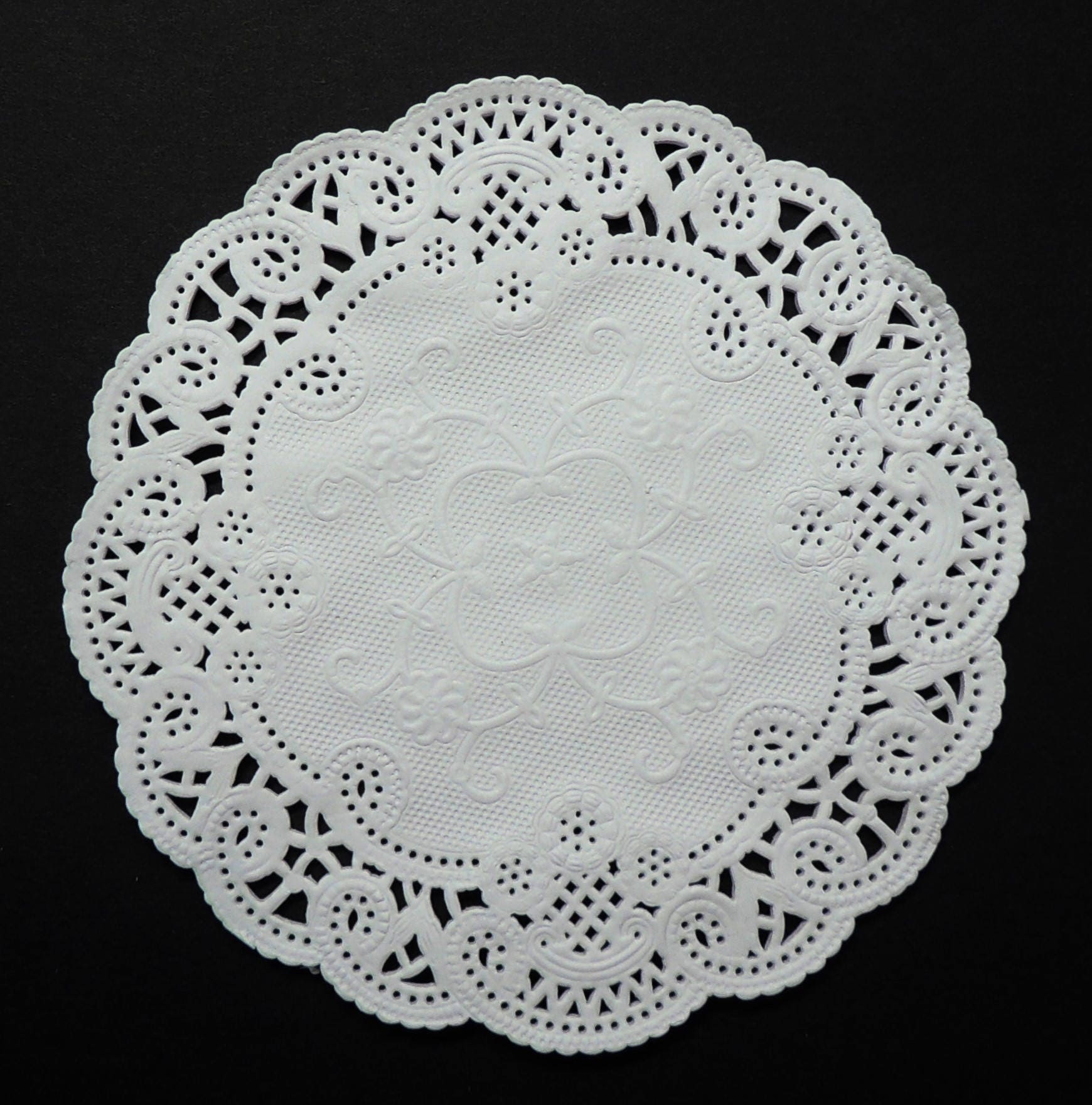 4" 5" 6" 8" FRENCH LACE Round White Doily, Lacy French Doily, Round White Doilies, Junk Journal Doilies, Petal Cones