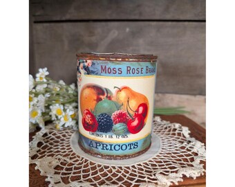Lata de albaricoques oxidados de inspiración vintage Moss Rose - Pinta