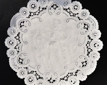 6" 8" 10" Royal FRENCH LACE Paper Doilies  Round White Doily, Lacy French Doily, Charger, Placemats, DIY Invitations, Petal Cones