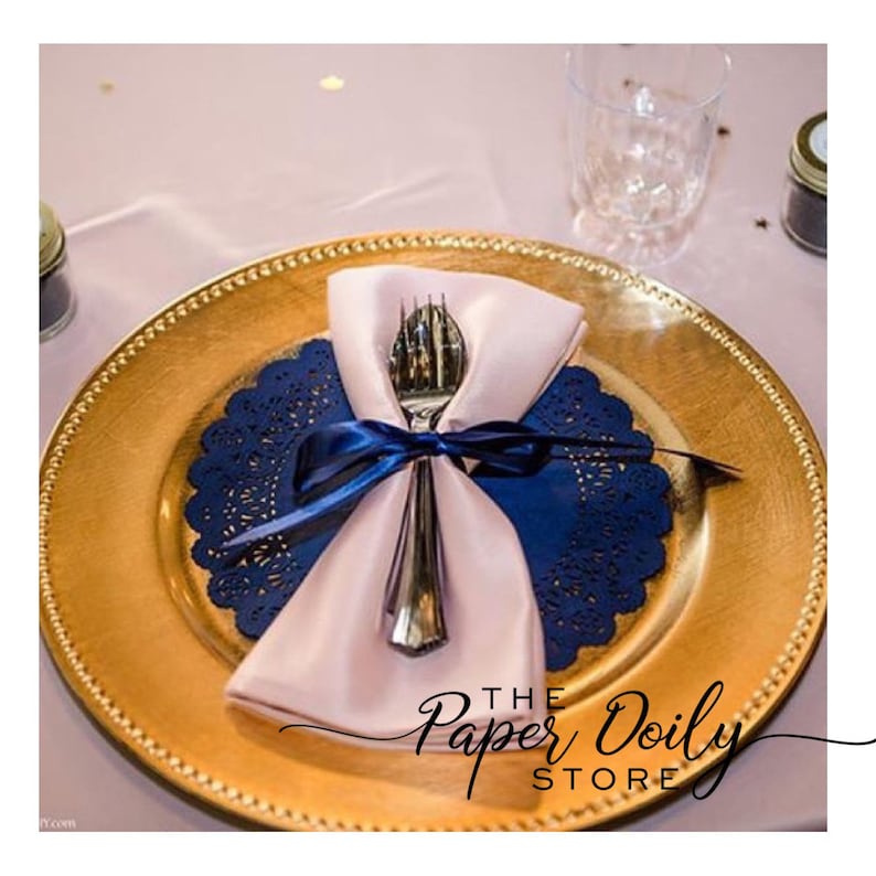 NAVY BLUE Paper Doilies Normandy 4 5 6 Etsy