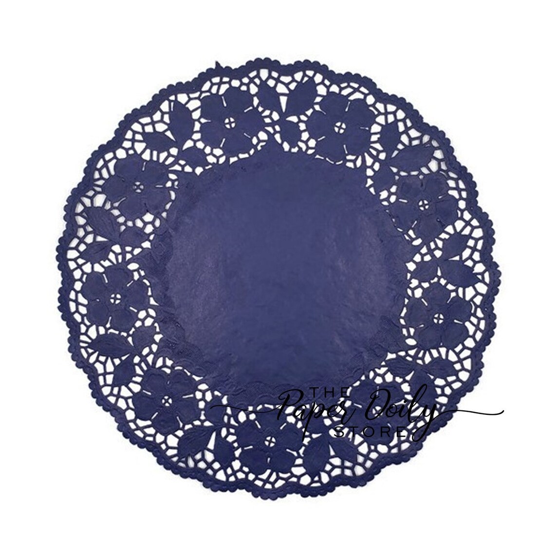 NAVY BLUE 12 Paper Doilies Flower Design Table Etsy