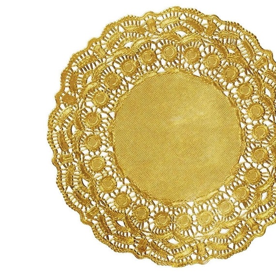 Paper Tableware Wedding Table  Gold Round Paper Doilies Doily