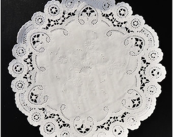 100 - 10" White FRENCH LACE Paper Doilies || White Paper Lace Doily