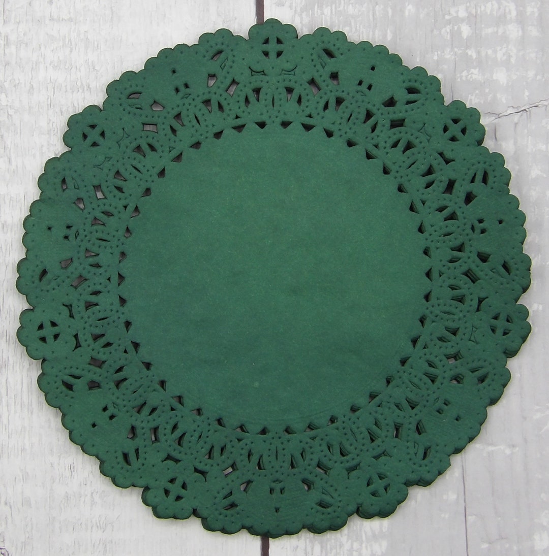 11 Hand Dyed 5 DARK FOREST GREEN Paper Doilies for St. Patricks Day