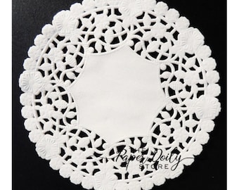4" 6" 8" 10" 12" WHITE Lancaster PAPER DOILIES | Craft Doilies, Paper Chargers, Invitation Doilies, Silverware Wrap Doilies