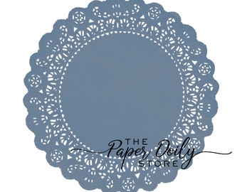 WEDGEWOOD BLUE Paper Lace Doilies | 4" 12" 14" Sizes | Country Blue Doily, Slate Blue Doily, Wedgewood Paper Doilies