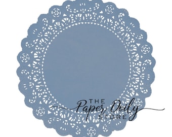 STEEL BLUE Paper Doilies | 5" 6" 10" 12" 16" Round Doilies | Country Blue Doily, Slate Blue Doily, Wedgewood Paper Doilies, Blue Chargers