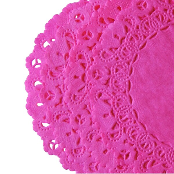 FUCHSIA Paper Doilies | 8" Sizes | Bright Pink Placemats, Fuchsia Chargers, Bright Pink Doily, Cinco de Mayo Decor, Hot Pink Doilies