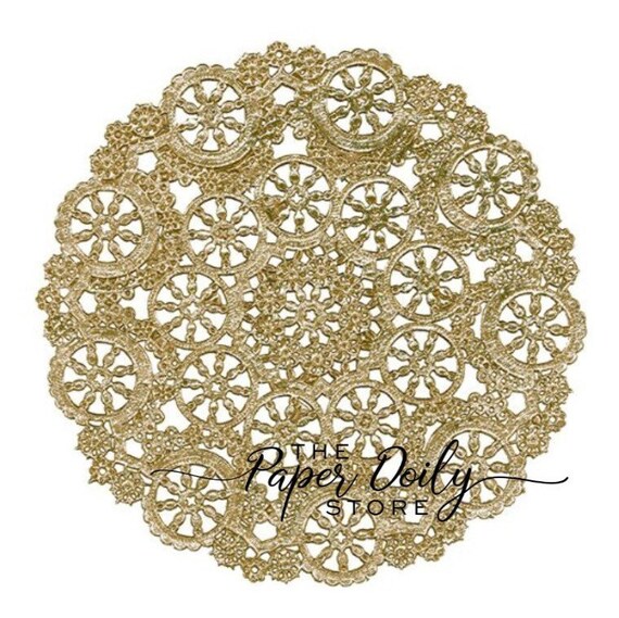 100 8 GOLD Paper Doilies USA SELLER Gold Color Etsy