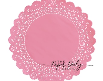 20 - 6" STRAWBERRY PINK Paper Doilies | Pink Paper Doily, Pink Doily, Pink Chargers, Pink Placemats, Pink Centerpieces