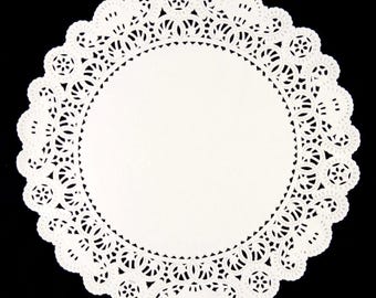 100 - 12" WHITE Normandy PAPER Lace DOILIES Chargers White Doily Round Placemats
