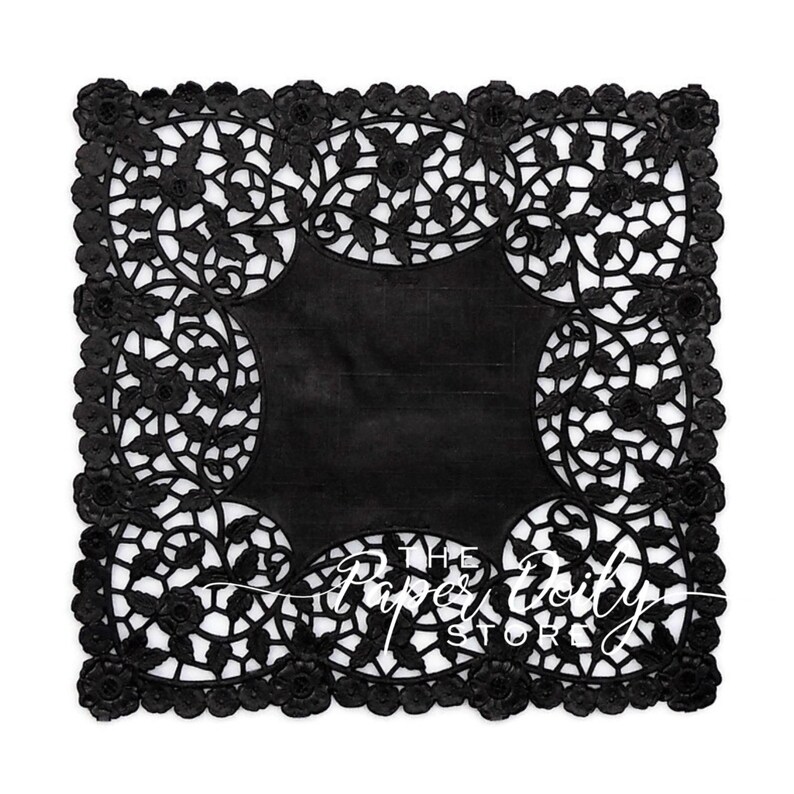 8 X 8 SQUARE BLACK Paper Doilies Black Square Etsy