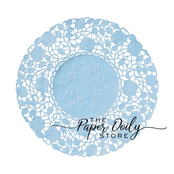 POWDER BLUE Paper Doilies Rose Floral 7 8 Etsy