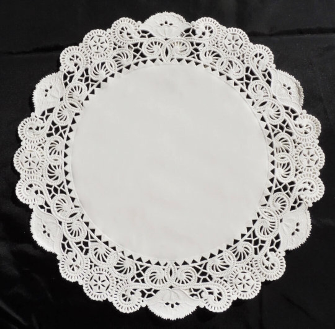 14 OFF WHITE Paper Doily CHARGER Plate Chargers, Centerpiece Doily