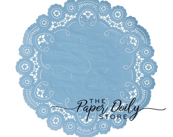 10 - 12" BLUE BELL Paper Doilies FRENCH Lace | Blue Paper Doilies, Blue Paper Chargers, Slate Blue Placemats