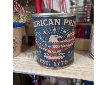 Orgullo americano, 4 de julio, lata oxidada de inspiración vintage - Pinta - Americana