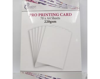 CARNATION CRAFTS Pro Printing Card Stock White 70 Pc. A4-220gsm 8.27x11.69 USA