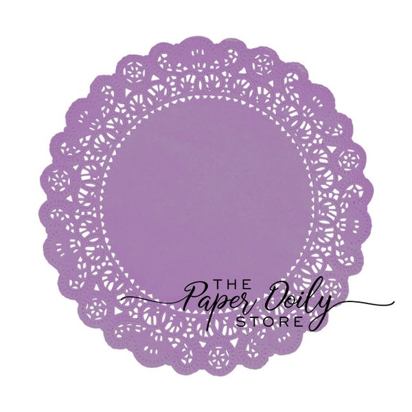 DUSTY PLUM Paper Lace Doilies | 8" Size | Light Purple Lace Doily, Lavender Paper Doilies, Purple Doilies, Pastel Party Decor