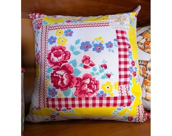 Debbe's Kitschy 1950's Style VINTAGE Tablecloth Upcycled Pillow!