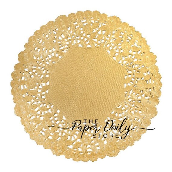 GOLD DOILY 200 12" GOLD Metallic Foil Paper Doilies Gold Charger
