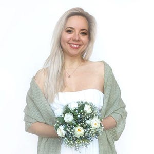 Sage green bridal shawl, greenery bridesmaid shawl, shoulder shawl, wedding wrap, bridal cover up, wedding shoulder scarf, evening shawl