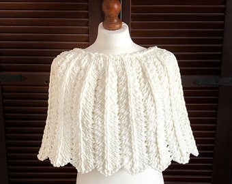 Ivory bridal cape, warm and soft winter wedding bolero, puffy cover up, wrap, capelet, stole, shoulder shawl, for bridesmaid