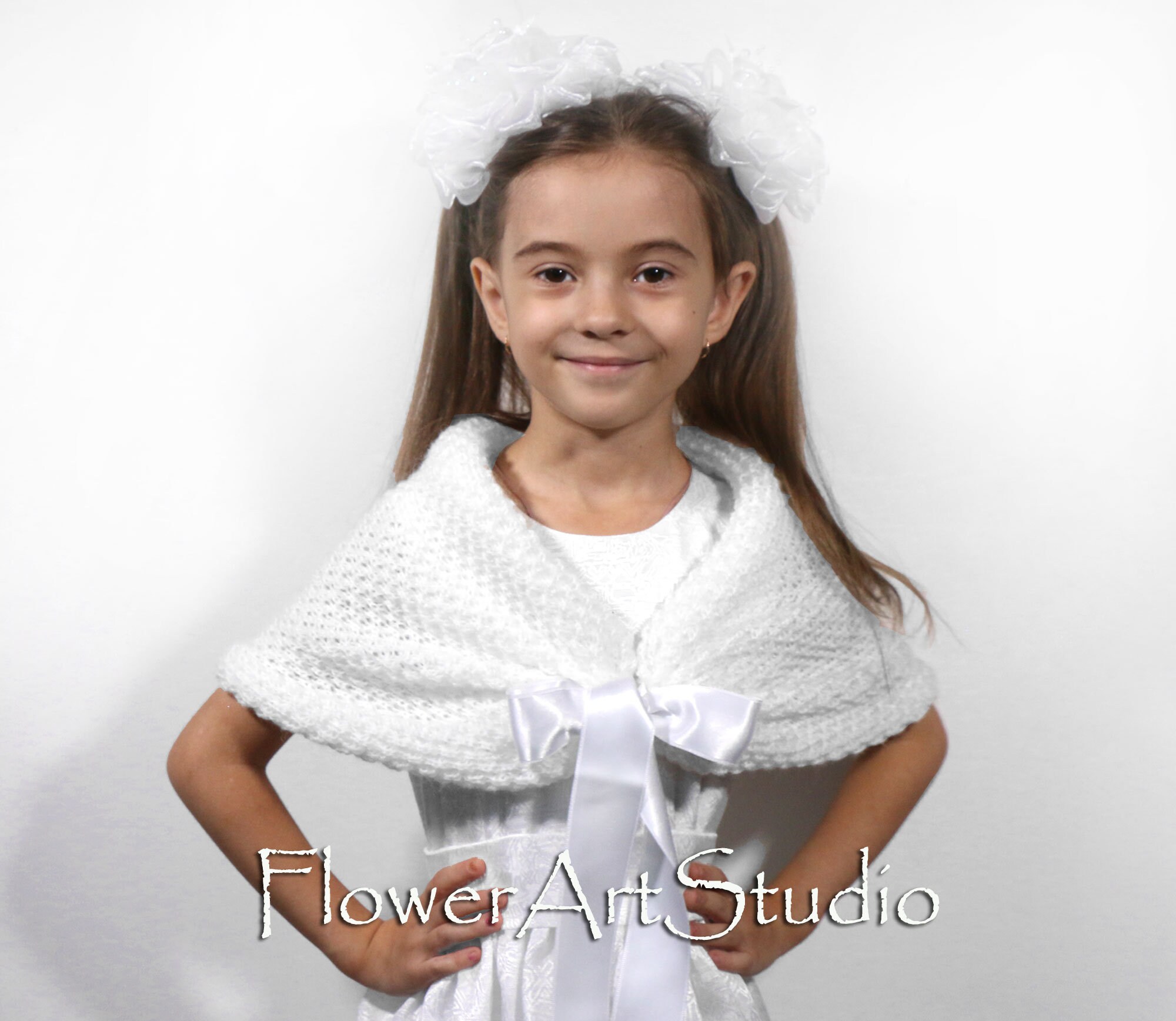 Flowergirl Shoulder Shawl Comunion Wrap Shawl Bolero Shrug Etsy