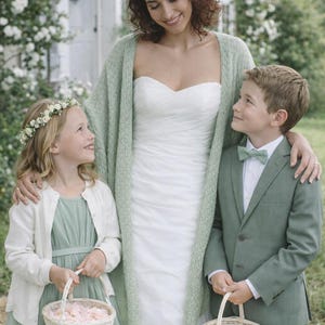 Handmade Sage Green Mohair Wedding Shawl: Bridal Cover-Up image 4
