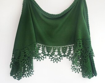 Braut Grün Stricken Häkeln Schal, Hochzeit Cover Up