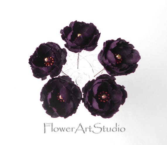 fabric flower hair pins