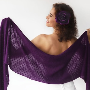Purple bridesmaid shawl, Plum bridal shawl, Wedding wrap, Bridal cover up, Wedding bolero, Scarf, Aubergine shawl, Purple capelet.