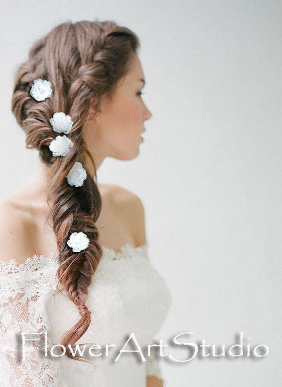 Five Small Hair Flowers Red Flower Hair Pins Red Wedding - Etsy Five Small Hair Flowers Red Flower Hair Pins Red Wedding - Etsy