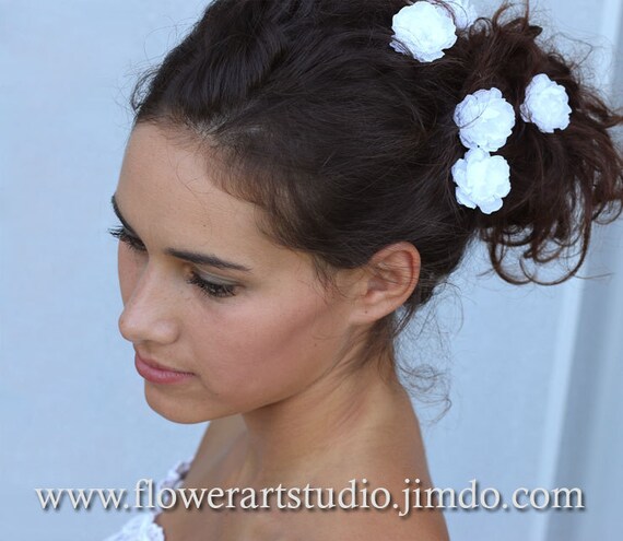 fabric flower hair pins