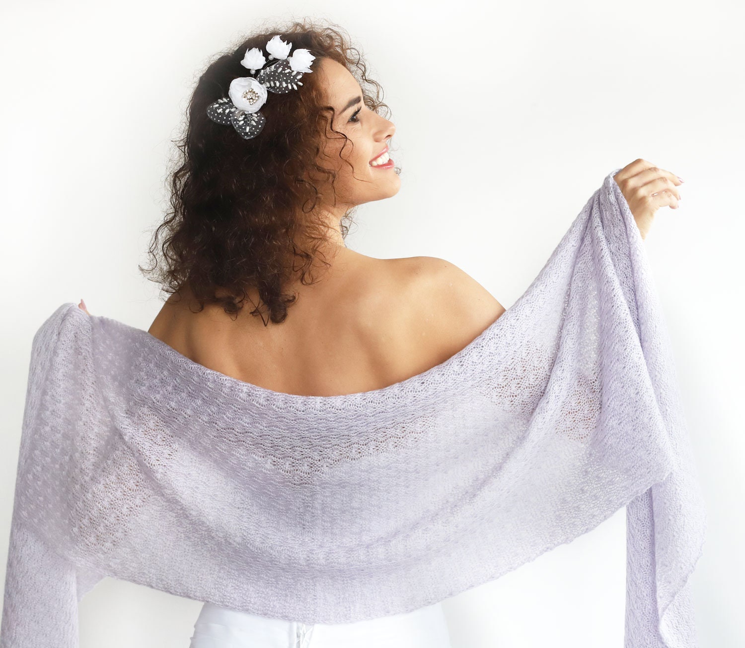 grey bridesmaid shawl