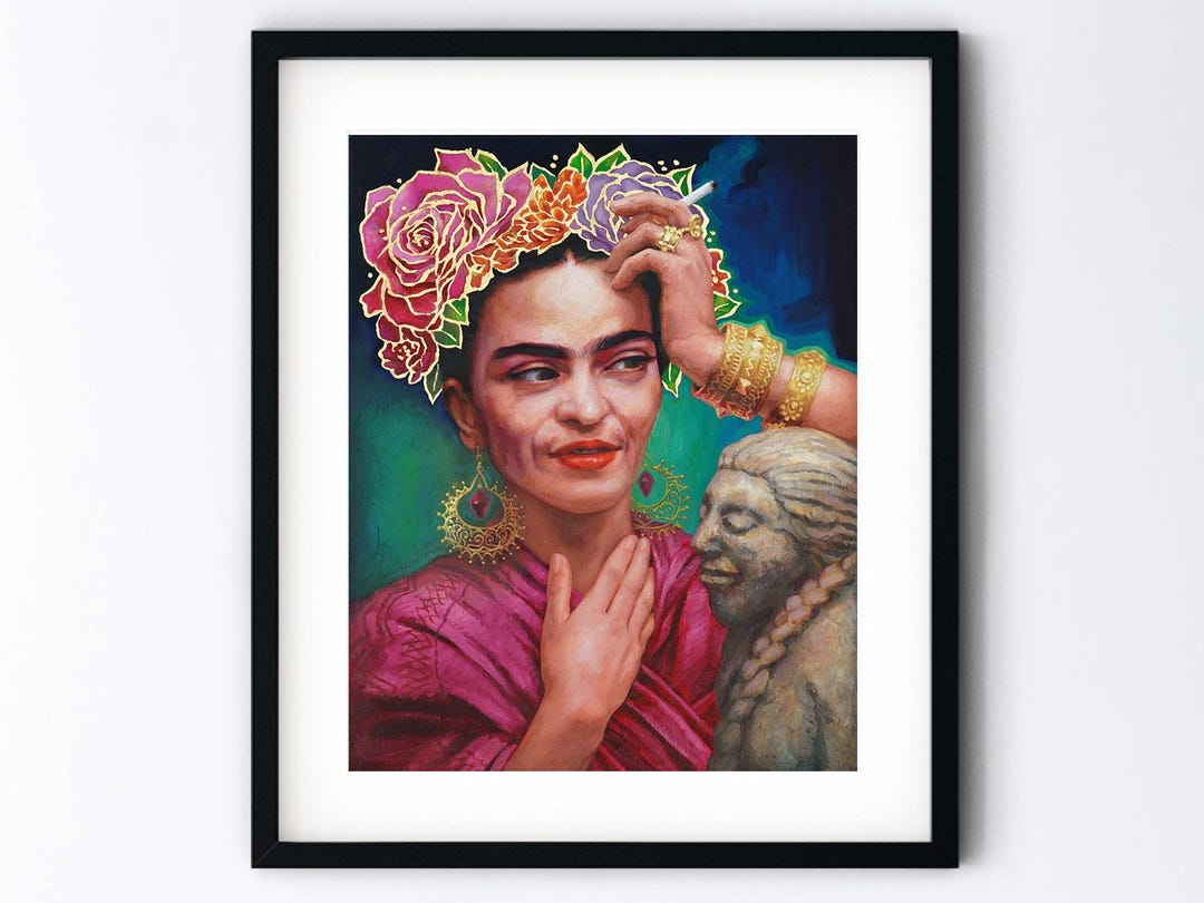 Frida Kahlo Art Print -handmade Mexican Artist Painting Print ...