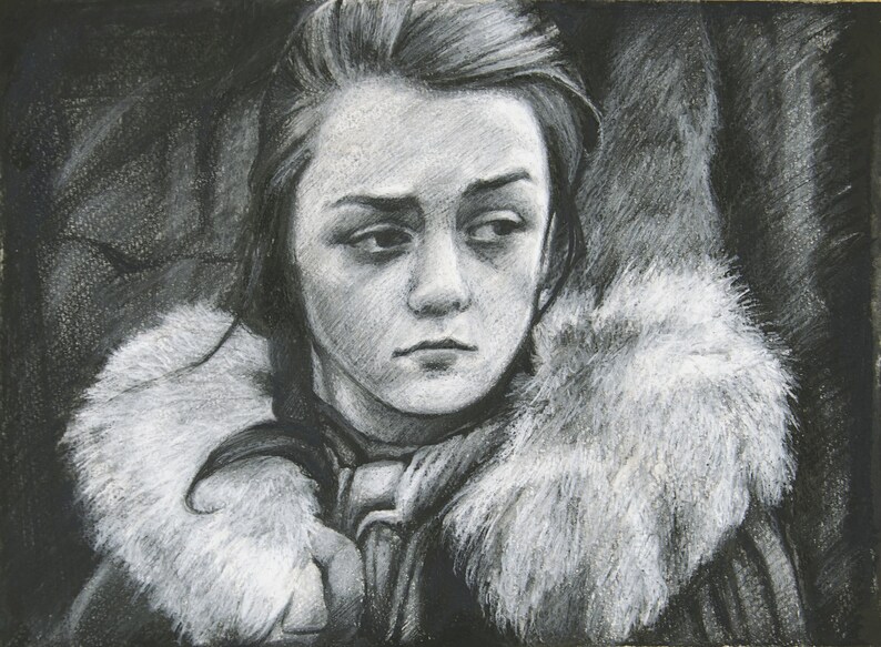 Arya Stark Art Print Game of Thrones Drawing ASOIAF Fan - Etsy