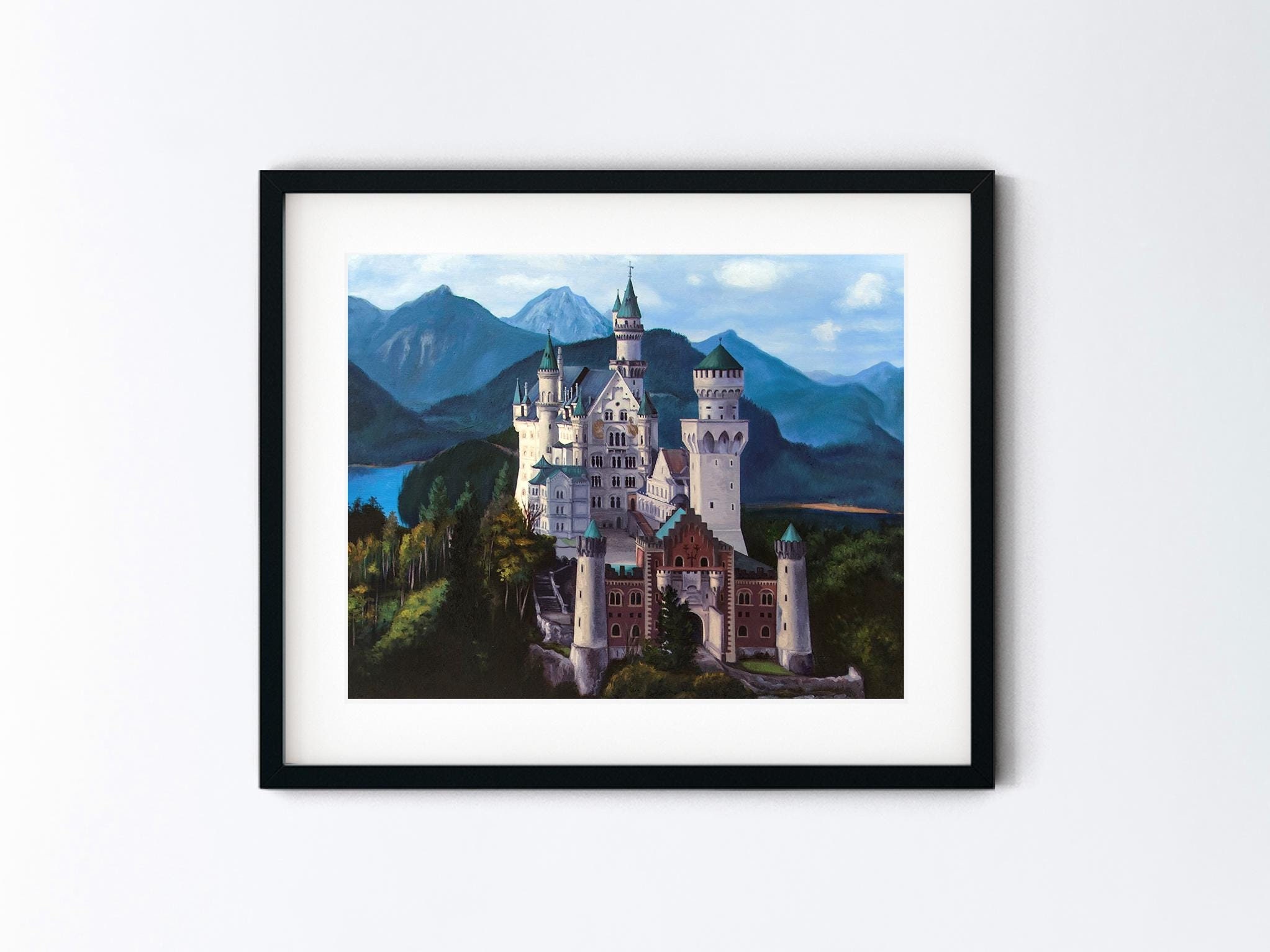 Fairy Tale Castle Painting Art Print - Neuschwanstein Oil