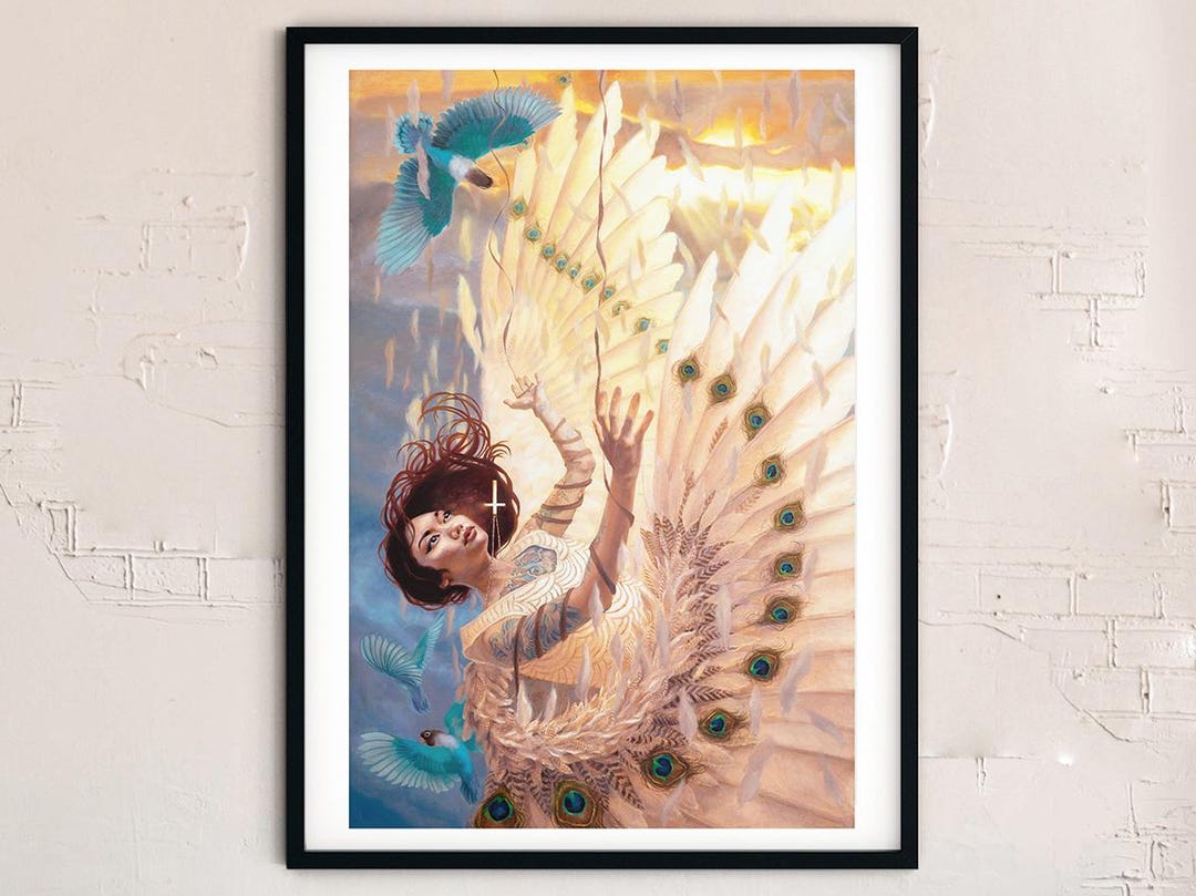 Icarus Painting Art Print - Extra Large Artwork 24x36 - Whimsical Magic ...